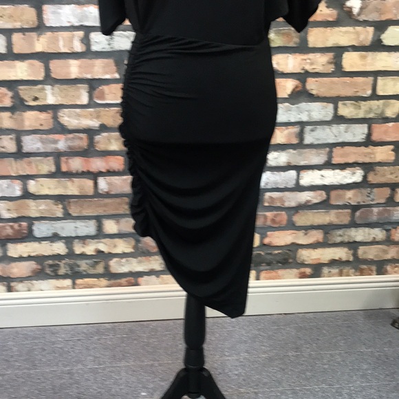 Forever 21 Black Body Con Ruche Dress - Medium - Picture 3 of 6